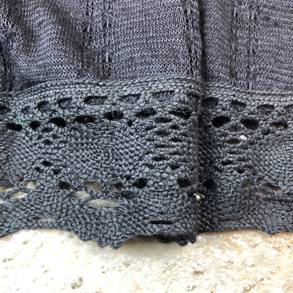 Free People Lace Panel Babydoll Peasant Top Black - Picture 6 of 8